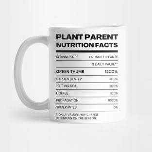 Plant Parent Nutrition Facts Mug